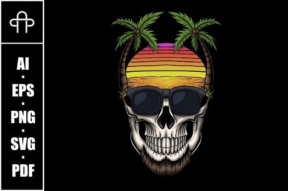 Skull Sea Retro Vector Illustration Review